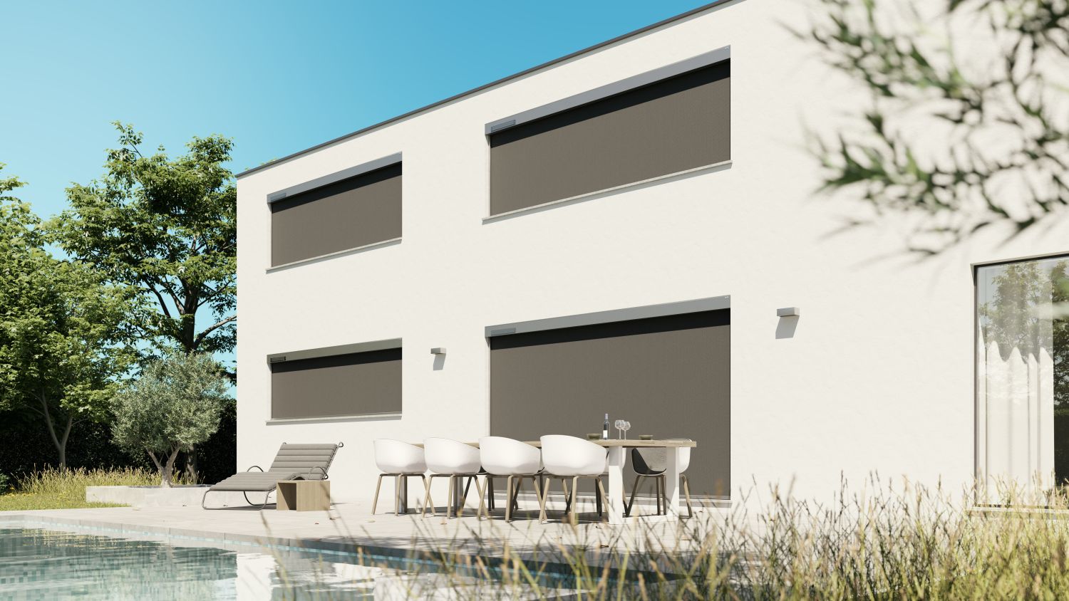 Kent-Solar-Powered-ZIP-Screens-England-Wales3 Solar powered ZIP screens installed on a modern residential property